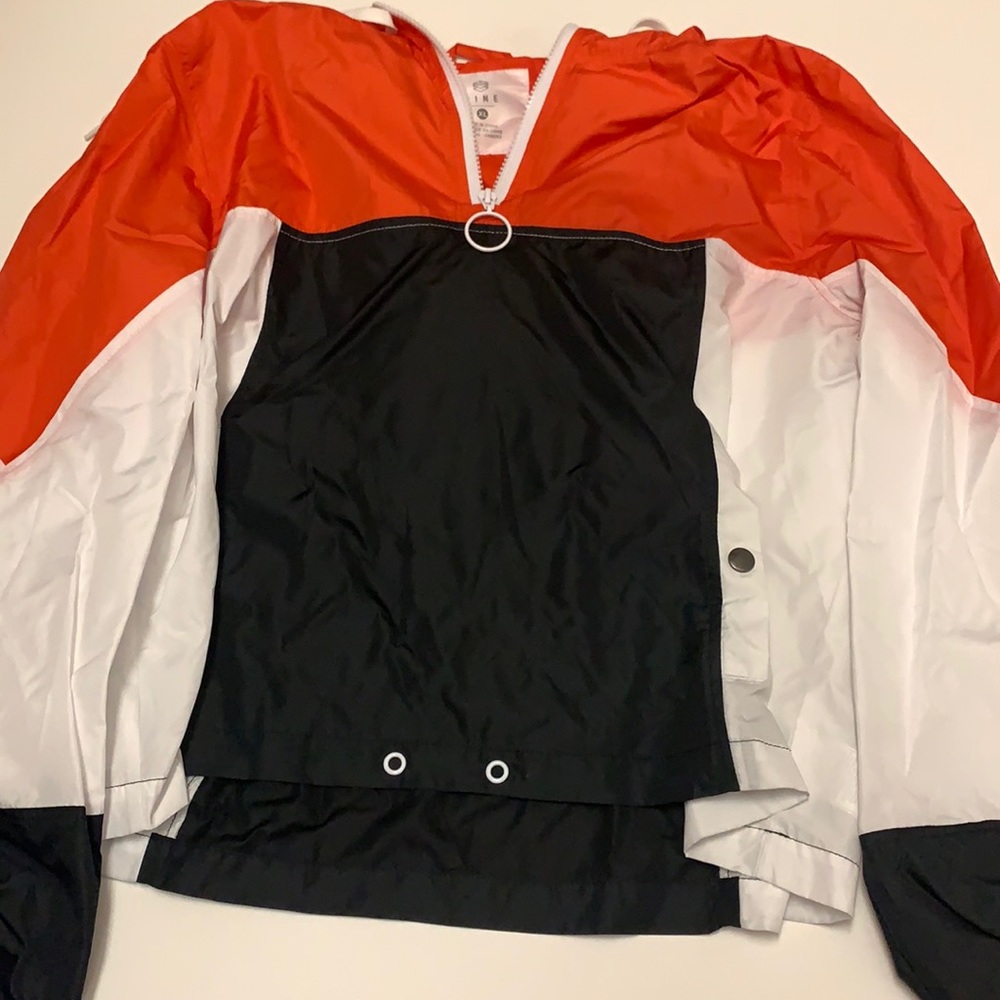 Zine/ wind breaker orange white and black